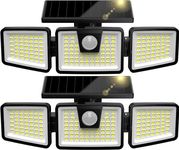 156LED Solar Lights Outdoor, Solar Security Lights Motion Sensor 270° Wide Lighting Angle, Solar Powered Wall Lights IP65 Waterproof, Solar Flood Lights for Front Door, Yard, Garage, Garden (2 Pack)