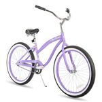 JOYSTAR 24 Inch Kids Cruiser Bike for Girls Ages 9-12 Years Old Single Speed Beach Cruiser Bike with Coaster Brake Kids' Bicycle Purple