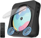 CD Player Portable with Bluetooth 5.1Desktop CD Player with HiFi Sound Speakers,Remote Control,Dust Cover,LED Display,Boombox FM Radio,USB/AUX for Home,Gift,Kids(Black)