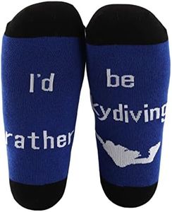 MBMSO Skydive Socks 2 Pairs I'd Rather be Skydiving Socks Funny Skydiving Gifts for Skydiver Parachutist Skydiving Lover Gift, I'd Rather Be Skydiving Socks