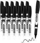 YUNAI Black Whiteboard Markers, 12PCS Thin Dry Erase & Wet Erase Markers for School, Fine Tip Erasable Markers Bulk Low Odor for School Office Supplies