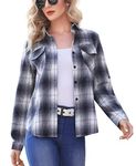 100% Cotton Women Flannel Plaid Shirt Blouse Long Sleeve Button Down Boyfriend Casual Check Shirts Classic Tops