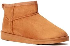 FabKids Ankle Boots Winter Snow Boots Fur Lined Fuzzy Mini Boot Shoes for Little Kid Brown Size 11