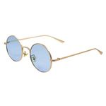 SEIUKS Sunglasses Unisex Round Sunglasses Men Circle Womens Mens Sun Glasses UV400 Protection Gold Blue