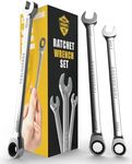 TOOLGUARDS Ratchet Wrenches Set - 3 Piece - 7mm, 8mm, 10mm - Slim Design