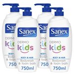 Sanex BiomeProtect Kids Head to Toe Wash, 4 x 750ml