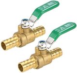 uxcell Brass Air Ball Valve Shut Off Switch 12mm Hose Barb to 12mm Hose Barb Brass Tone 2Pcs