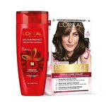 L’Oréal Paris (Excellence Creme Hair Color, Shade 4 - Dark Brown, 100 g + 72 ml) + (Colour Protect Shampoo, 192.5 ml) - Pack of 2