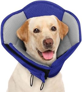 AOFITEE Large Dog Cone - Soft Dog Cone Stop Licking, Adjustable Extra Large Cones Dogs for Wound Healing, Pet Elizabethan Cones Collar After Surgery, XL Fabric Pet E-Collar, Blue X-Large
