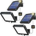 Solar Outdoor Lights Motion Sensor Waterproof LED Solar Flood Lights 2 Pack Solar Powered Security Light Outside Luces Solares para Exteriores with 3 Lighting Mode 5M Cable for Yard Garden Garage