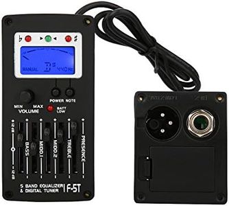 Tbest Guitar Preamp,Guitar Preamp Equalizer Digital Tuner,F 5T 5Band Equalizer Pickup,Digital Tuner Pickup Acoustic Electric Guitar Preamplifier Tuner with LCD Tuner and Volume Control acoustic guitar