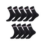 Fila Men's FILA/AM/TNX9 Sport Socks, Black, 43/46 (Pack of 9)