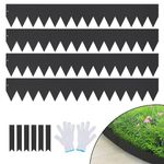 VEVOR Steel Landscape Edging, 4-Pack Steel Garden Edging Borders, 40" L x 6" H Strips, Hammer-in Edging Border with 6 Clips, Bendable Metal Landscape Edging for Yard, Garden, Lawn