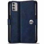 TheGiftKart Genuine Leather Finish Flip Back Cover Case for Nokia G42 5G | Inbuilt Pockets & Stand | Wallet Style | Designer Button Magnet Flip Cover Back Case for Nokia G42 5G (Blue)