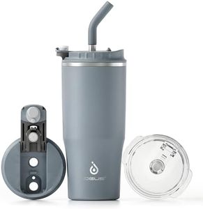 Ideus 24oz Insulated Travel Coffee Tumbler, Coffee Cups with Lids and Straw, Stainless Steel Coffee Mug, Double Wall Vacuum Flask for Adult Men and Women, Ultimate Gray