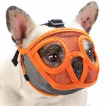 Barkless Dog Muzzle Mesh Bulldog (S, Orange)