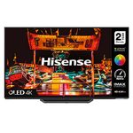 HISENSE 65A85HTUK 65" OLED 4K 120Hz Dolby Vision IQ HDR 10+ Smart TV with Swivel Stand, DTS Virtual X, Disney+, YouTube, Freeview Play, IMAX Enhanced, FreeSync Premium Certificated (2022 NEW)