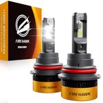 Firehawk 9004/HB1 LED Headlight Bulbs 50000LM 1200% Brighter 6000K Cool White Plug and Play Halogen Replacement Conversion Kit 2025 Advanced, Pack of 2