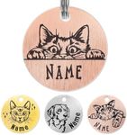 Adornkeys Customized Pet Portrait tag,Personalized Cat Tags Engraved on Both Sides Custom Pet Tags for Cats,Custom Engraved Cat Tag,Beautiful Cat ID Tag, Gift for Cat Lover,Cute Kitten tag