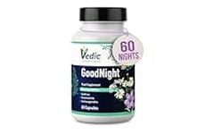 Saffron + Chamomile + Ashwagandha + Melatonin alternative Natural Sleep Aid | Quick and Good night sleep | Vegan, Halal, Gluten-free | 60 nights | Vedic Essentials