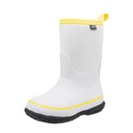 MCIKCC Kids Waterproof Rain Boots,High Snow Boots for Toddler Boys Girls,Textile Rubber Sole, Steam Ash, 1 Wide Little Kid