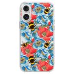 Blingy's for Cellphone Case, Women Girls Cute Floral Bee Pattern Pretty Flower Design Transparent Soft TPU Protective Clear Case Compatible for (Bumblebee Flowers)