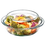 Mini-9 inch (60 OZ) Round Glass Casserole Dish With Glass Lid, Round Oven Safe Glass Bakeware with Handles （1.9 QT）