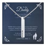 TempBeau Mens Necklace Daddy Gifts : Silver Bar Necklace for Dad with 60cm Box Chain Jewelry Pendant Best Dad Ever Stainless Steel for Father Christmas Thanksgiving Day Birthday