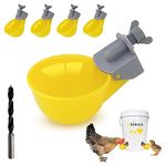 Chicken Water Cups (5 Pack), Automatic Chicken Waterer, Anti-Leak System, Holds 50% More Water, Suitable For Chicks, Chicken, Duck, Quail, Turkey