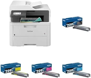 Brother MFCL3720CDW Printer and TN229XL Black and Colors (C, M, & Y) High Yield Toners
