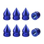 TSUGAMI Car Tire Valve Caps, 8 Pack Spike Aluminium Alloy Auto Air Pressure Stem Caps, Universal Dust-Proof Car Tire Valve Trim Accessories, Fit for Cars, Trucks, SUVs and Motorcycles (Blue)