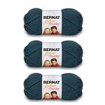 Bernat Softee Chunky Teal Yarn - 3 Pack of 100g/3.5oz - Acrylic - 6 Super Bulky - 108 Yards - Knitting, Crocheting & Crafts