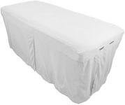 Body Linen Microfiber Massage Table Skirt Massage Table Bed Skirt to Fit Standard Size Massage Tables - Lightweight, Super Soft and Stain-Resisting - White