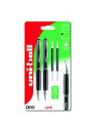 uni-ball UMN-207 Rollerball Gel Pens. Premium Retractable Medium 0.7mm Ballpoint Tip for Super Smooth Writing, Art, and Colouring. Fade & Water Resistant Uni Super Ink. Pack of 2 + 2 Refills,Black