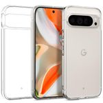 CASEOLOGY by Spigen Capella Back Cover Case for Google Pixel 9 Pro XL [Crystal Clear] Google Pixel 9 Pro XL Case Cover with Military Grade Drop Protection, Side Grip Pattern (TPU, PC | Crystal Clear)