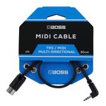 BOSS BMIDI-1-35 – 1ft / 30cm – Space-Saving 3.5mm TRS to Multi-Directional 5-Pin MIDI Cable – Provides Premium connectivity Pedals