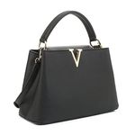 EVVE Women's Small Satchel Bag Classic Top Handle Purses Fashion Crossbody Handbags with Shoulder Strap, Black