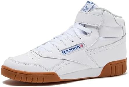 Reebok EX-O-FIT HI High Top Basketball Shoes for Men, Retro Men's Sneakers, Footwear White/Blue/Gum, 9.5