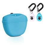 Left&Right Dog Clicker Training Kit,Silicone Dog Training Treat Pouch and Dog Clickers,Dog Treat Bag with Clicker Training for Dogs,Pet Treat Bag with Convenient Magnetic Buckle Closing and Waist Clip