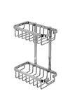 Croydex QM786041 Slimline Aluminium Two Tier Basket Shower Caddy, Lifetime Rust Free Guarantee , Silver