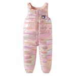 Runstarshow Winter Trousers Kids Snow Pants Toddlers Girls Boys Snow Suits Ski Pants Warm Down Cotton Jumpsuit Overalls Colorful Zip Button Closure for Unisex Babies Toddlers Kids 1-6 Years