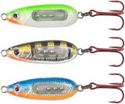 Northland Fishing Tackle Glass Buck-Shot Ice Fishing Jigging Spoon, Assorted Colors, 1/8 Oz for Walleye, Perch, and Crappie