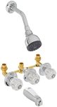 Homewerks Worldwide 10-B83WCHB Three-Handle, One-Spray Bathtub and Shower Faucet Set, Chrome Finish