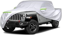 Waterproof Car Covers Replace for 2019-2024 Jeep Gladiator, 6 Layers Silver All Weather Custom-fit Car Cover with Zipper Door & Windproof Bands for Snow Rain Dust Hail Protection