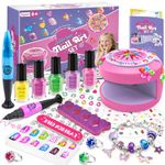 LemonDream Kids Nail Art Kit for Girls, Gifts for Girl Nail Varnish Set, Girls Toys Age for 6-12,Presents Girl Nail Varnish Set with Charm Bracelet Making Kits for Birthday Christmas Party