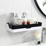 XENOTY Self Adhesive Kitchen and Bathroom Shelves Wall Organizer Plastic Storage Shelf Shower Organizer Rack Kitchen and Bathroom Storage Holder - 1pc (Multi)