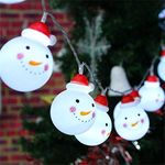 Christmas Light,Led Christmas Snowman String Starry Light for Gardens,Home,Wedding,Christmas Party,Battery-Powered,Christmas Decoration,Warm White