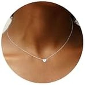 CASSIECA Heart Necklace 925 Silver Initial A-Z Letter Necklace for Women Solid 925 Sterling Silver Monogram Name Jewellery for Girls Ladies Initial Alphabet Choker Necklace（with Gift Box, Silver