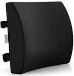 FOVERA Lumbar Support for Office Chair, Orthopedic Back Support Memory Foam Backrest Cushion - Designed for Back Pain Relief - Ideal Back Pillow for Computer/Office Chair (Mesh Black, Universal)