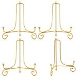 6 Inch Gold Iron Plate stand Holder Easel Display stand for Plate，Picture，Photo and more,4pcs.